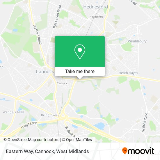 Eastern Way, Cannock map