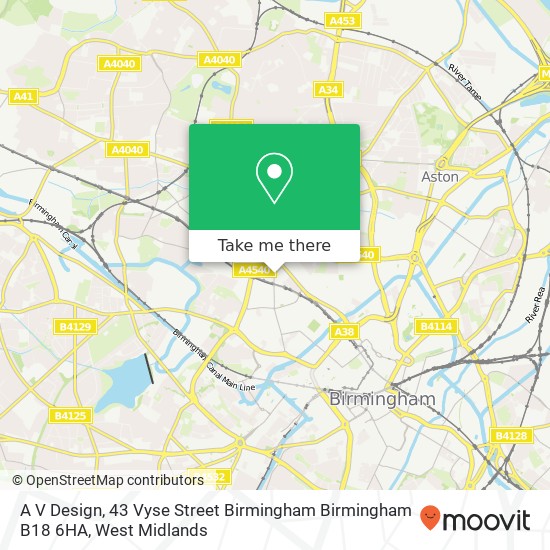 A V Design, 43 Vyse Street Birmingham Birmingham B18 6HA map