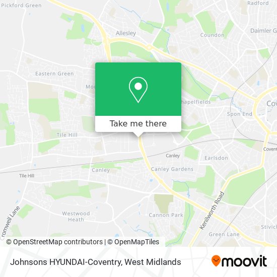 Johnsons HYUNDAI-Coventry map