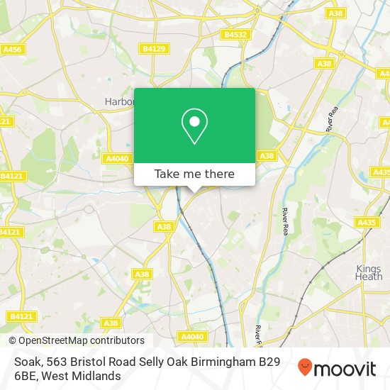 Soak, 563 Bristol Road Selly Oak Birmingham B29 6BE map