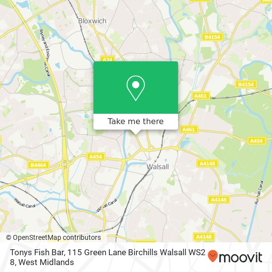 Tonys Fish Bar, 115 Green Lane Birchills Walsall WS2 8 map