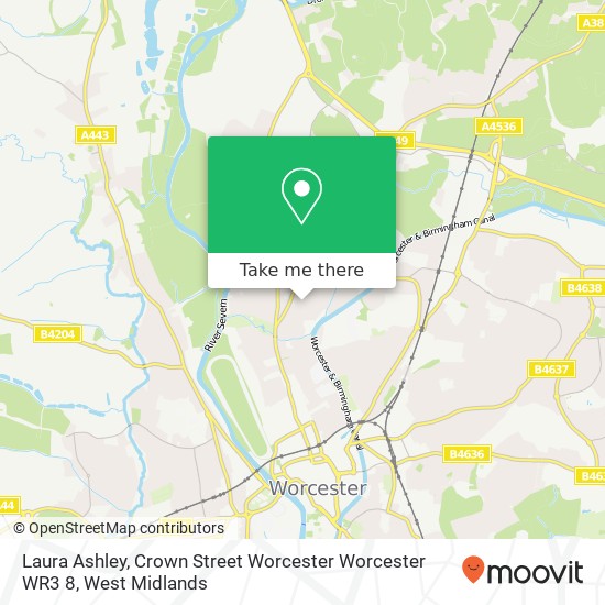 Laura Ashley, Crown Street Worcester Worcester WR3 8 map