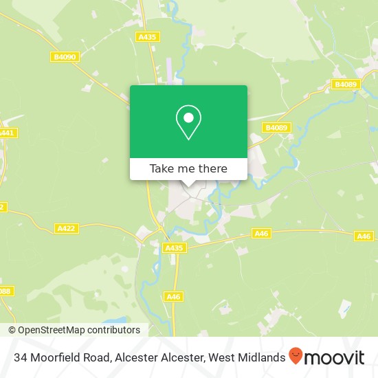 34 Moorfield Road, Alcester Alcester map