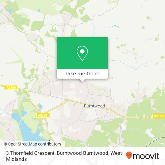 3 Thornfield Crescent, Burntwood Burntwood map