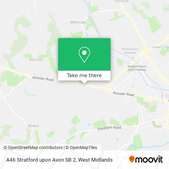 A46 Stratford upon Avon SB 2 map