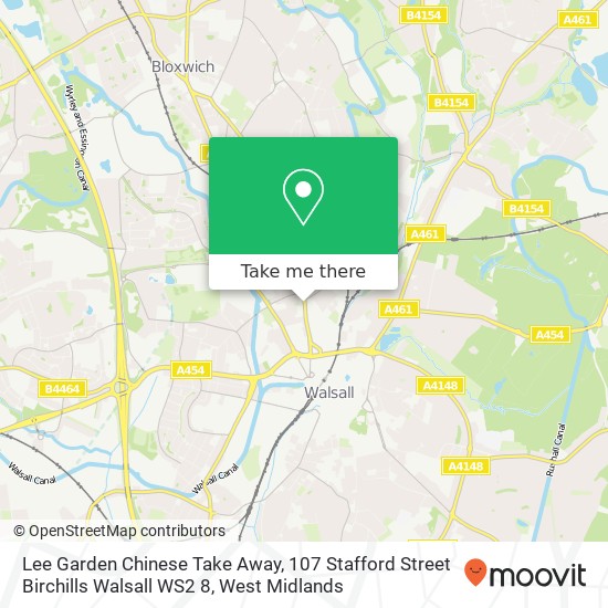 Lee Garden Chinese Take Away, 107 Stafford Street Birchills Walsall WS2 8 map