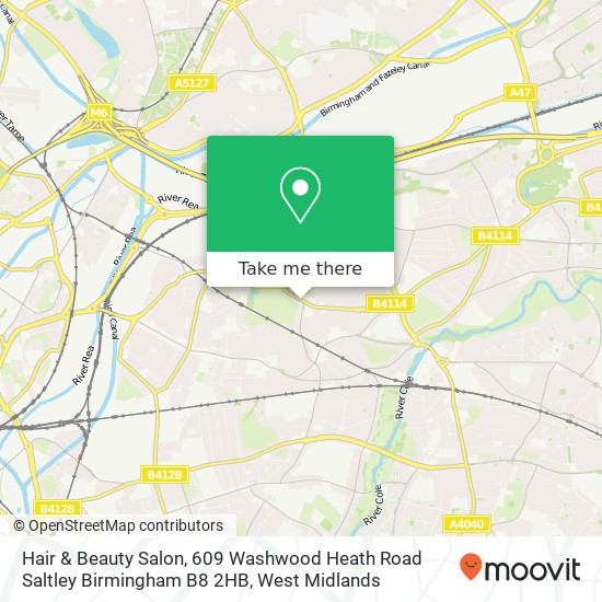 Hair & Beauty Salon, 609 Washwood Heath Road Saltley Birmingham B8 2HB map