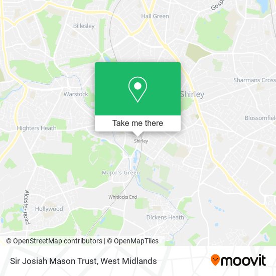 Sir Josiah Mason Trust map
