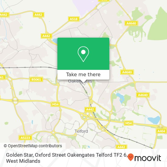 Golden Star, Oxford Street Oakengates Telford TF2 6 map