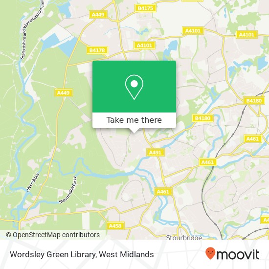 Wordsley Green Library map