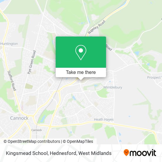 Kingsmead School, Hednesford map