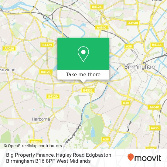 Big Property Finance, Hagley Road Edgbaston Birmingham B16 8PF map