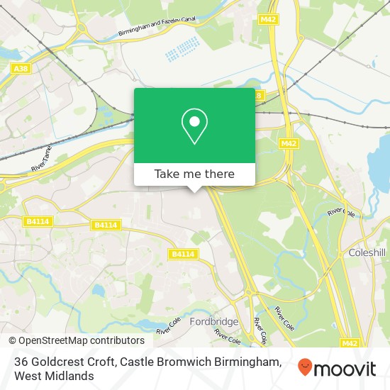 36 Goldcrest Croft, Castle Bromwich Birmingham map