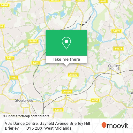 VJ's Dance Centre, Gayfield Avenue Brierley Hill Brierley Hill DY5 2BX map