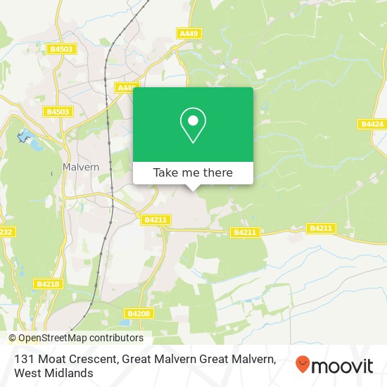 131 Moat Crescent, Great Malvern Great Malvern map
