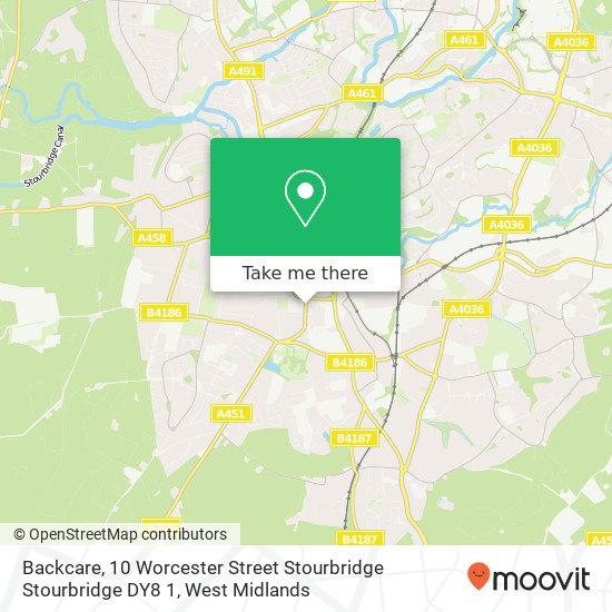 Backcare, 10 Worcester Street Stourbridge Stourbridge DY8 1 map