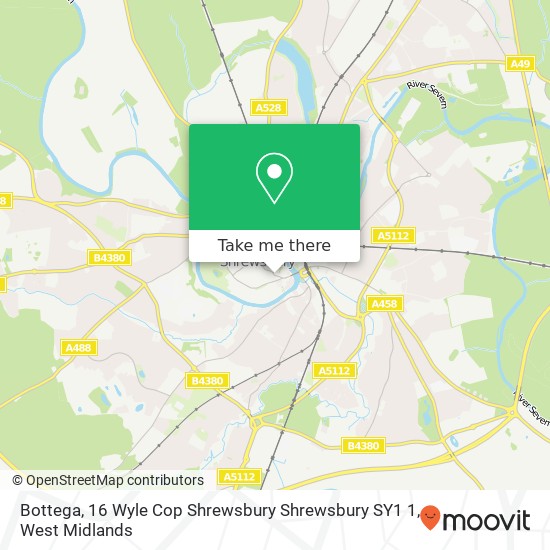 Bottega, 16 Wyle Cop Shrewsbury Shrewsbury SY1 1 map