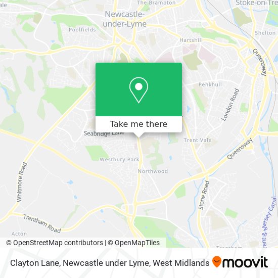 Clayton Lane, Newcastle under Lyme map