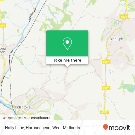 Holly Lane, Harriseahead map