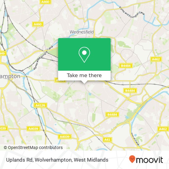 Uplands Rd, Wolverhampton map