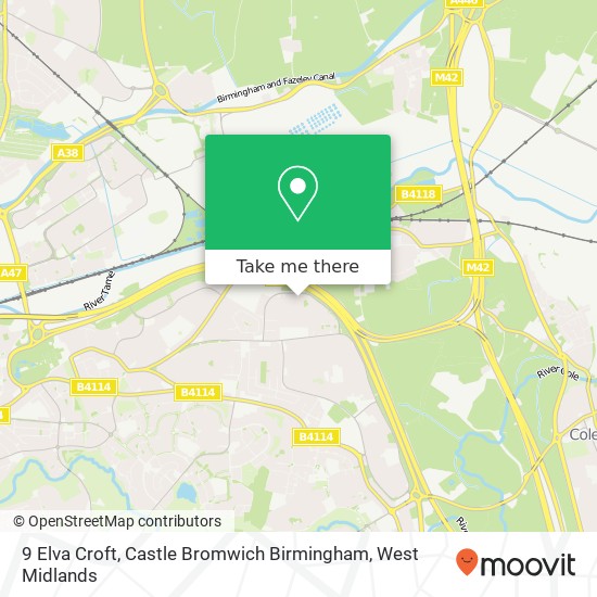 9 Elva Croft, Castle Bromwich Birmingham map