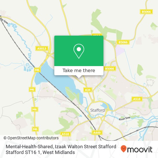 Mental-Health-Shared, Izaak Walton Street Stafford Stafford ST16 1 map