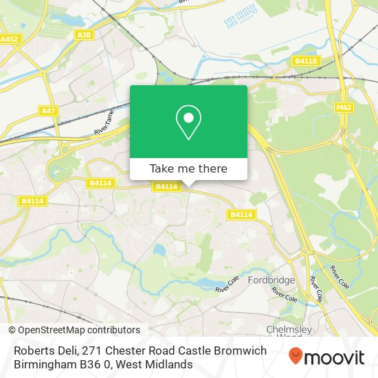 Roberts Deli, 271 Chester Road Castle Bromwich Birmingham B36 0 map