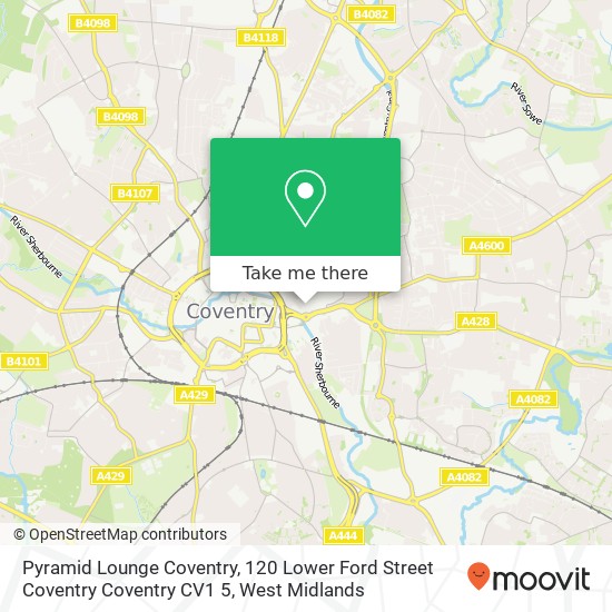 Pyramid Lounge Coventry, 120 Lower Ford Street Coventry Coventry CV1 5 map