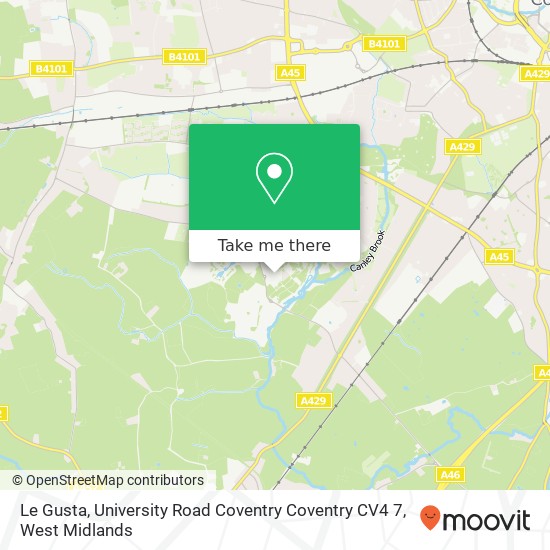 Le Gusta, University Road Coventry Coventry CV4 7 map