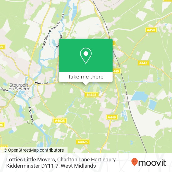 Lotties Little Movers, Charlton Lane Hartlebury Kidderminster DY11 7 map