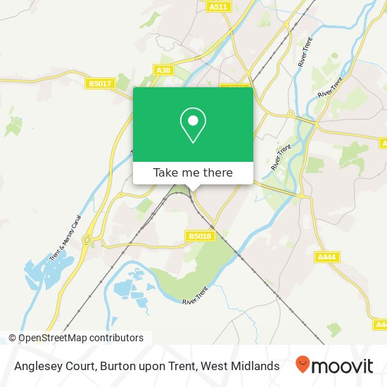 Anglesey Court, Burton upon Trent map