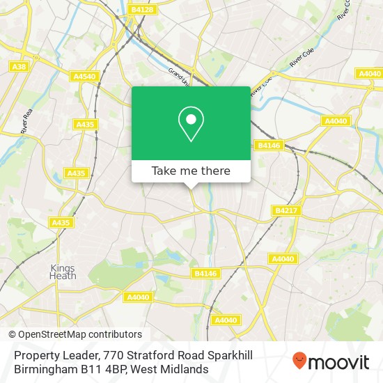 Property Leader, 770 Stratford Road Sparkhill Birmingham B11 4BP map