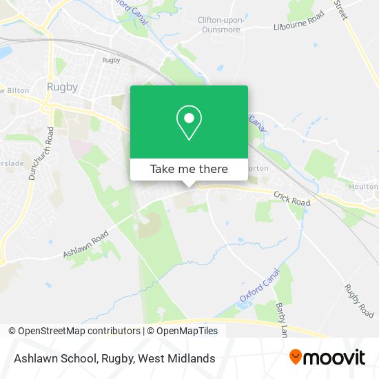 Ashlawn School, Rugby map