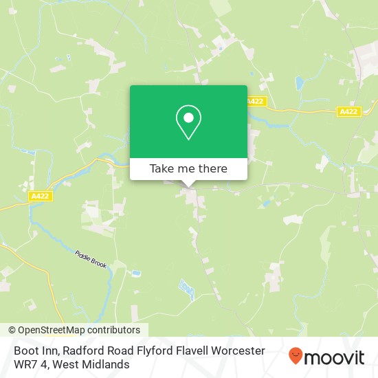 Boot Inn, Radford Road Flyford Flavell Worcester WR7 4 map