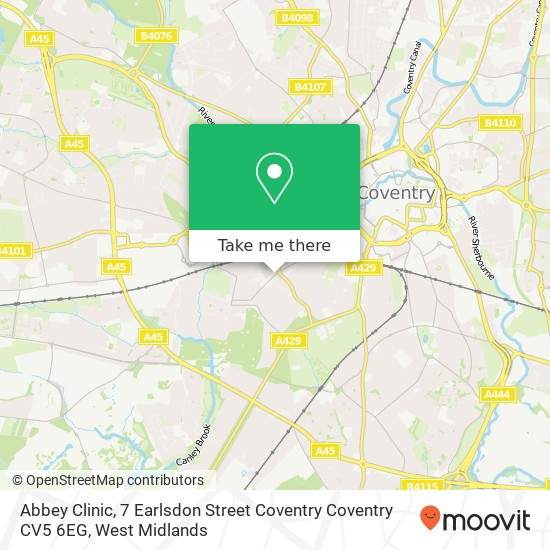 Abbey Clinic, 7 Earlsdon Street Coventry Coventry CV5 6EG map