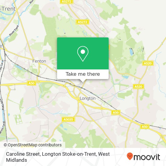 Caroline Street, Longton Stoke-on-Trent map