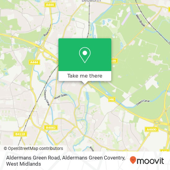 Aldermans Green Road, Aldermans Green Coventry map