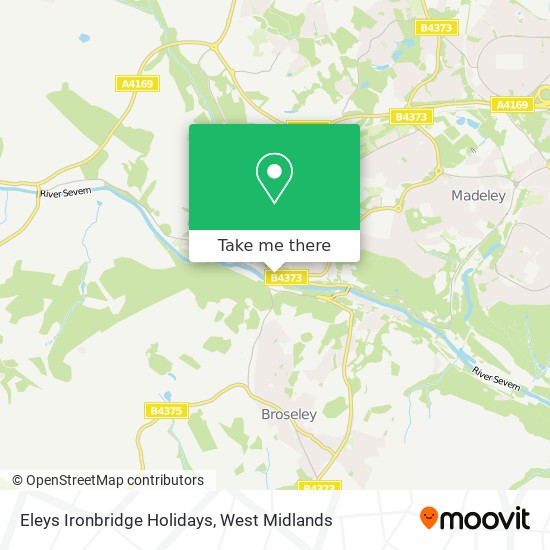 Eleys Ironbridge Holidays map