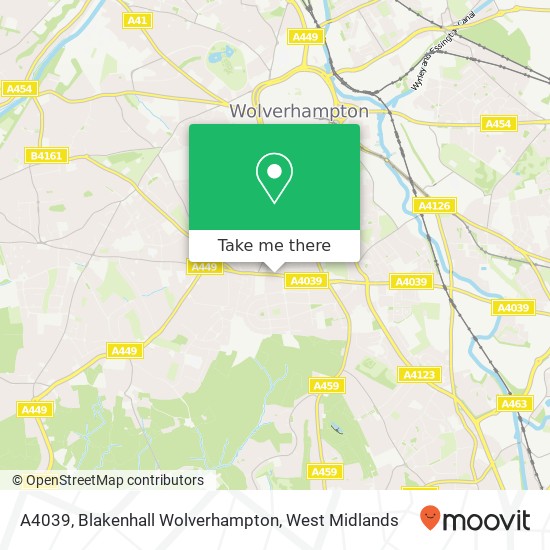 A4039, Blakenhall Wolverhampton map