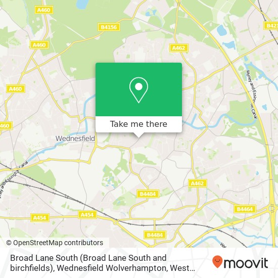 Broad Lane South (Broad Lane South and birchfields), Wednesfield Wolverhampton map