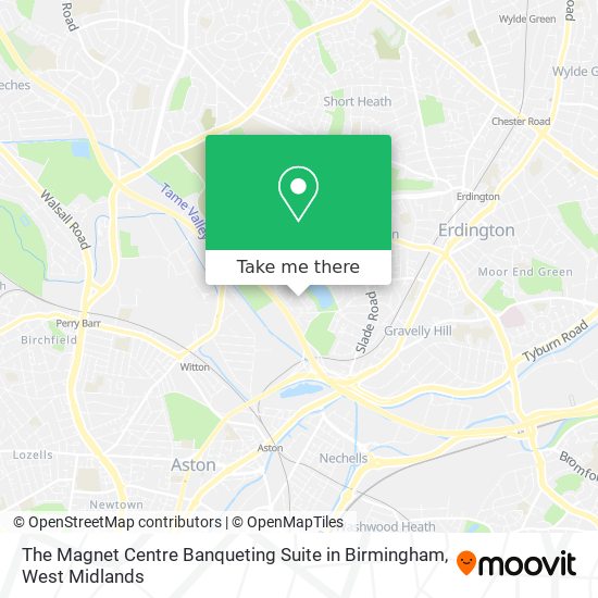 The Magnet Centre Banqueting Suite in Birmingham map