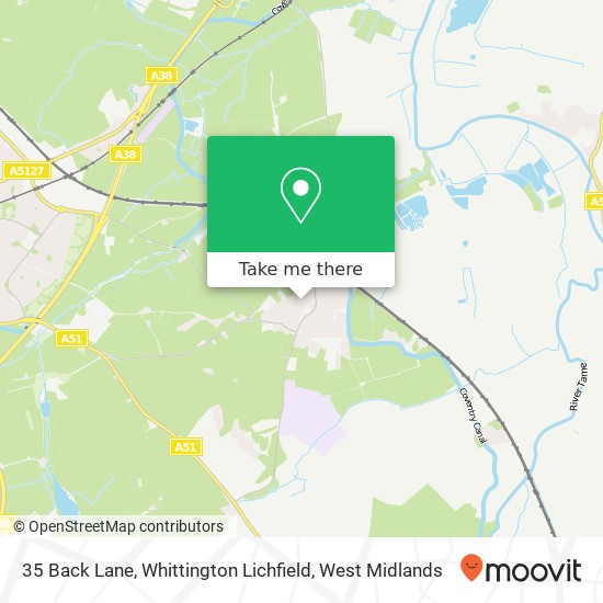 35 Back Lane, Whittington Lichfield map