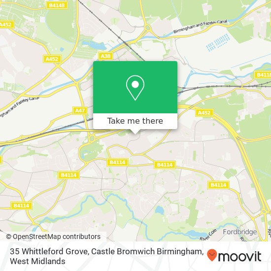 35 Whittleford Grove, Castle Bromwich Birmingham map