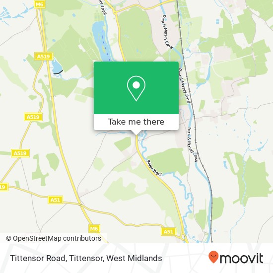 Tittensor Road, Tittensor map