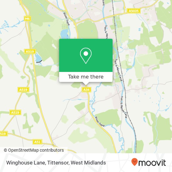 Winghouse Lane, Tittensor map