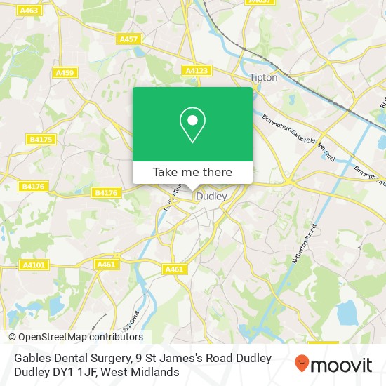 Gables Dental Surgery, 9 St James's Road Dudley Dudley DY1 1JF map