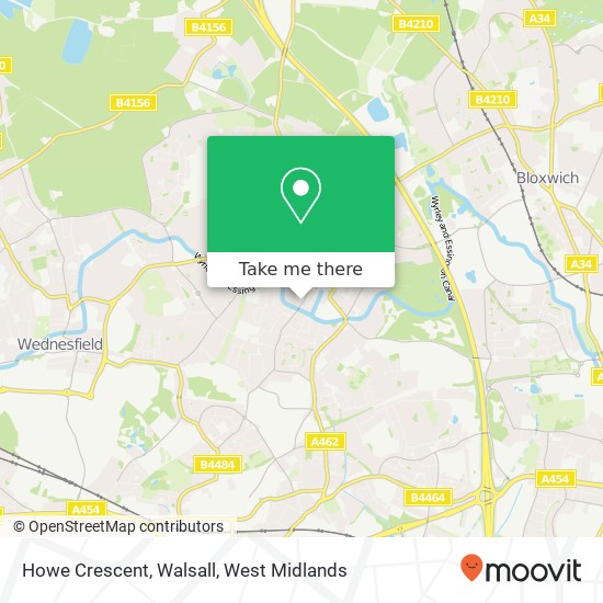 Howe Crescent, Walsall map