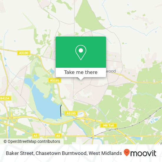Baker Street, Chasetown Burntwood map