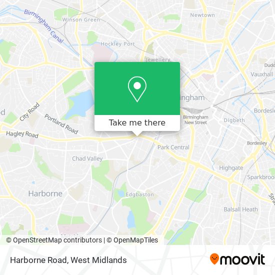 Harborne Road map