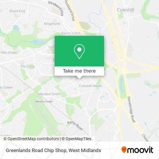Greenlands Road Chip Shop map